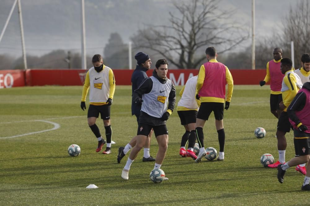 Entrenamiento del Sporting.