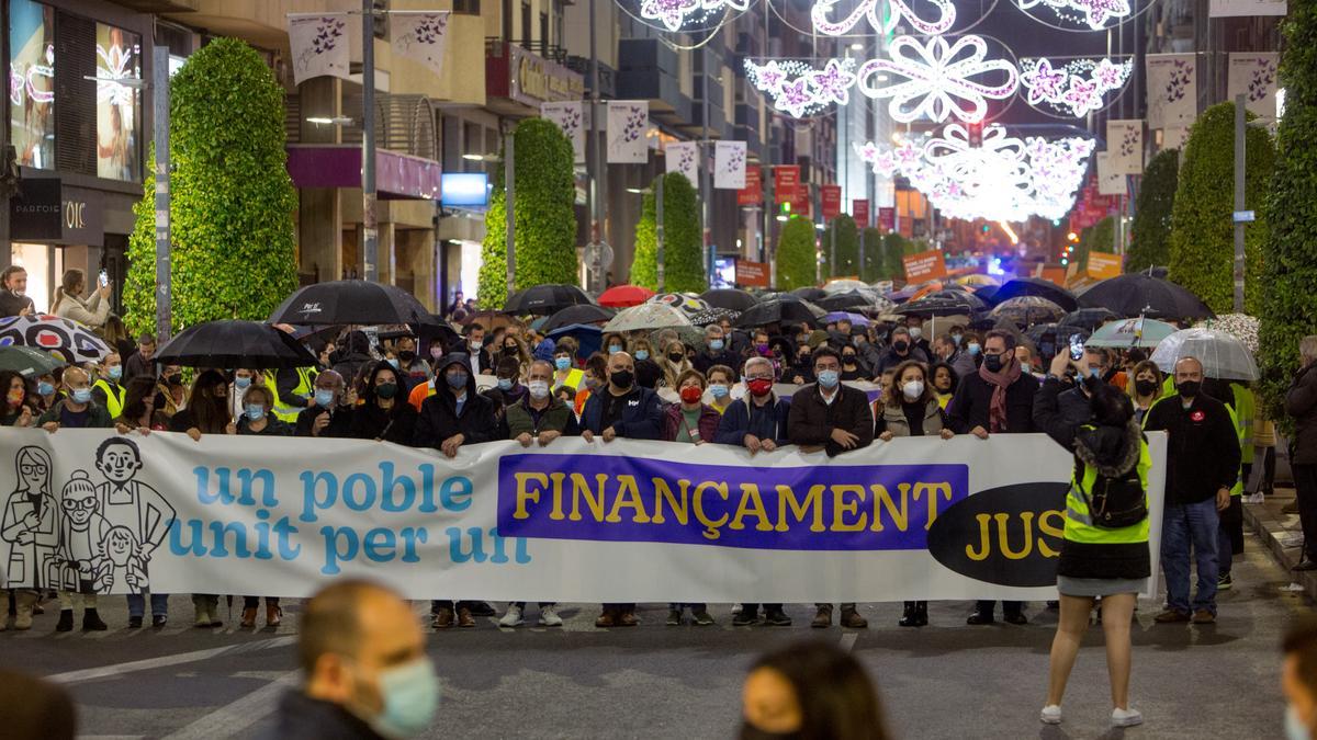 Manifestación por una financiación autonómica justa, celebrada el año pasado en Alicante