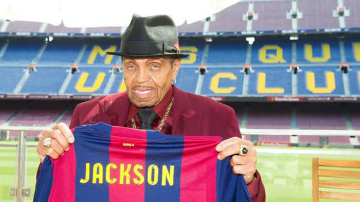 El padre de Michael Jackson, en el Camp Nou