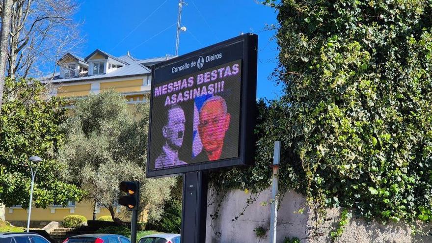 Oleiros aprovecha el fin del proceso judicial para recuperar el cartel que compara a Netanyahu con Hitler