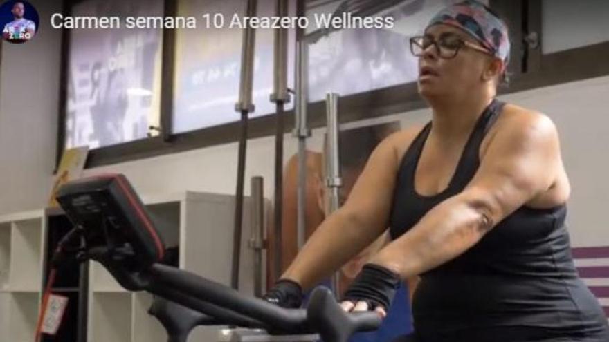 Carmen durante el entrenamiento de su semana 10.