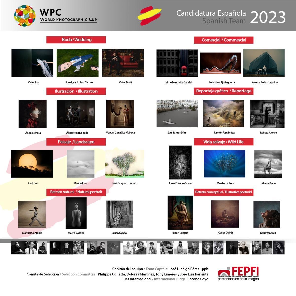 La candidatura española para la World Photographic Cup de 2023.