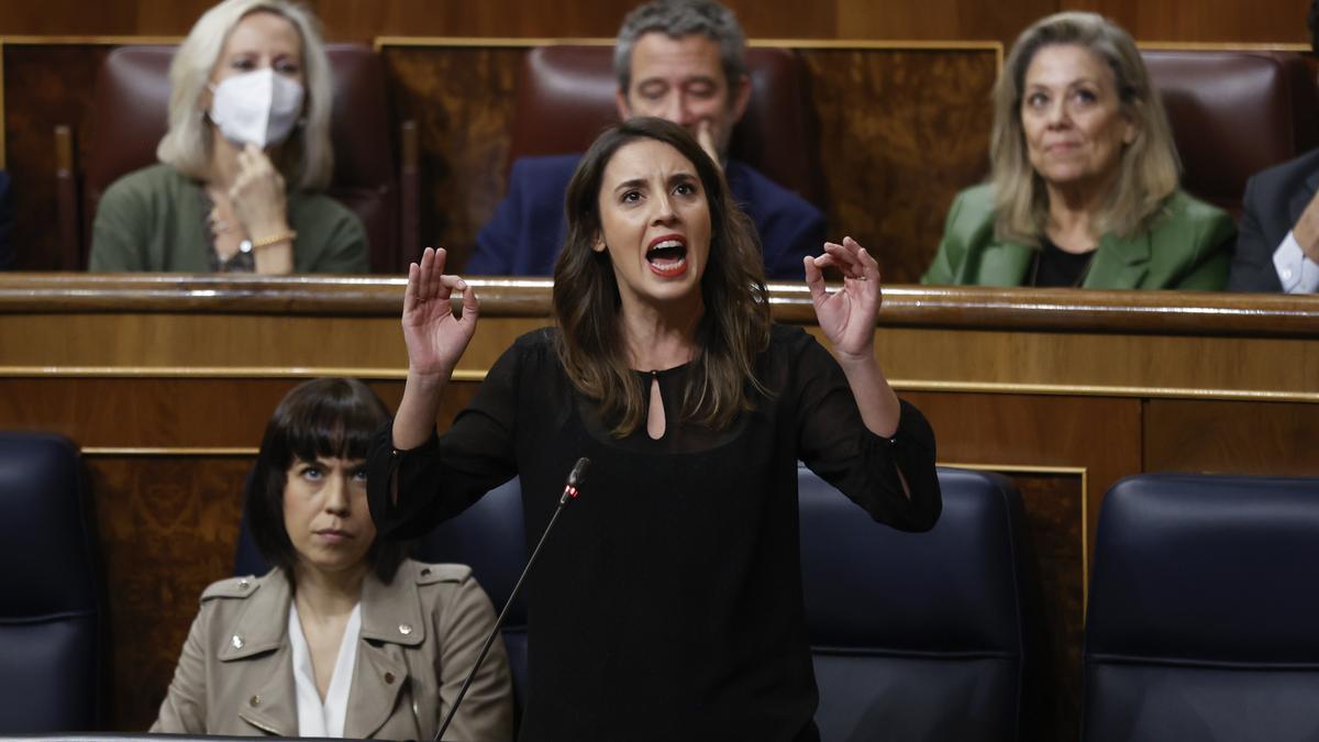 Irene Montero, en la sesión de control al Gobierno.