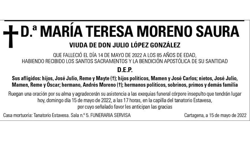 Dª María Teresa Moreno Saura