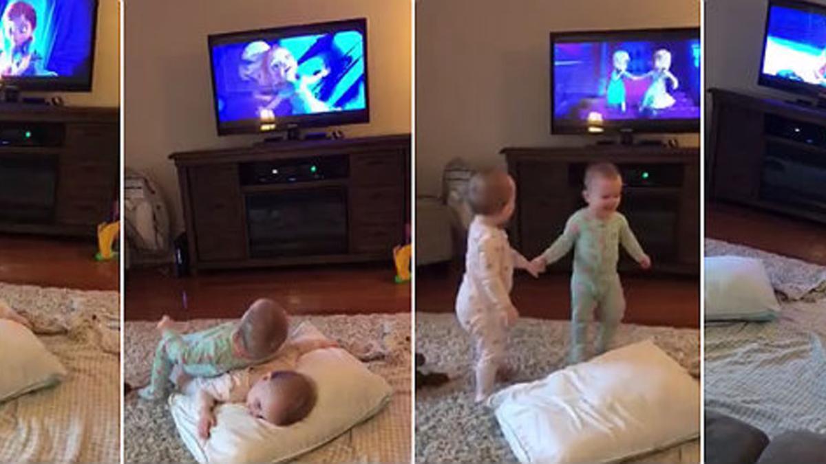 El tierno vídeo de dos bebés recreando su escena favorita de 'Frozen'