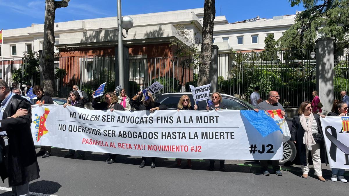 Imagen de la protesta de abogados hace dos semanas en Madrid.
