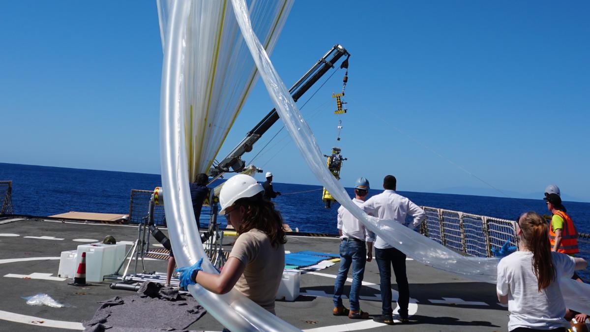 Pruebas del globo aerostático de la empresa B2Space realizadas la pasada semana en aguas cercanas a La Gomera.