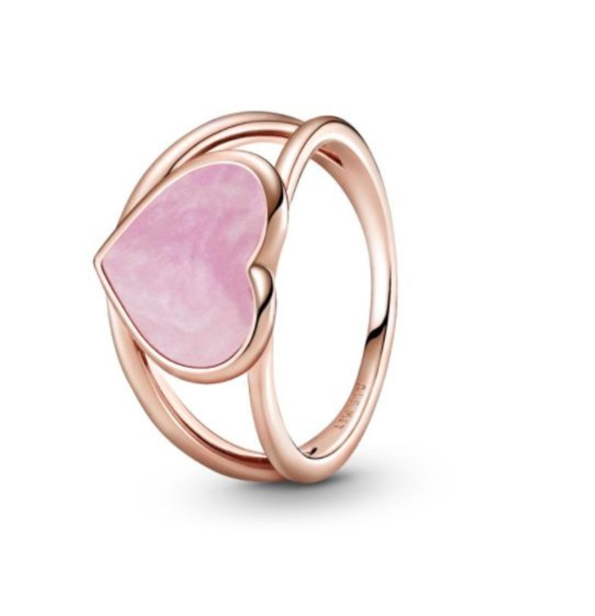 Anillo en Pandora Rose Declaración Corazón Remolino Rosa