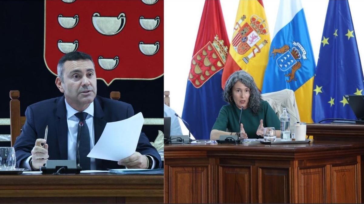 Oswaldo Betancort y Ariagona González, en el Cabildo de Lanzarote.