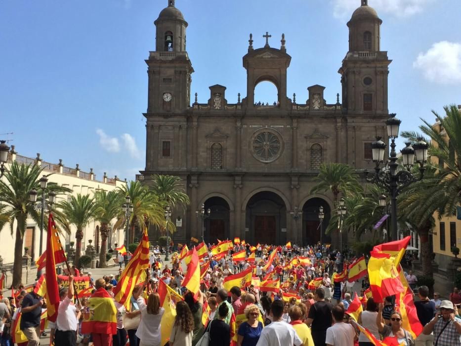 Manifestación en la capital grancanaria en contra del referéndum catalán