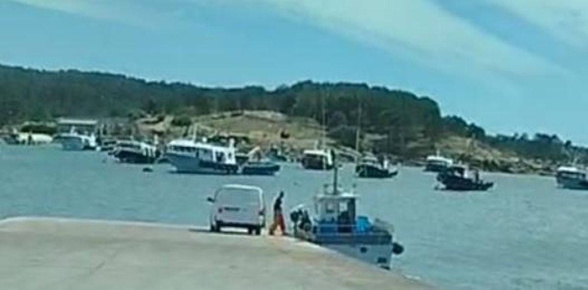 La embarcación fue sorprendida descargando el pulpo en Meloxo.