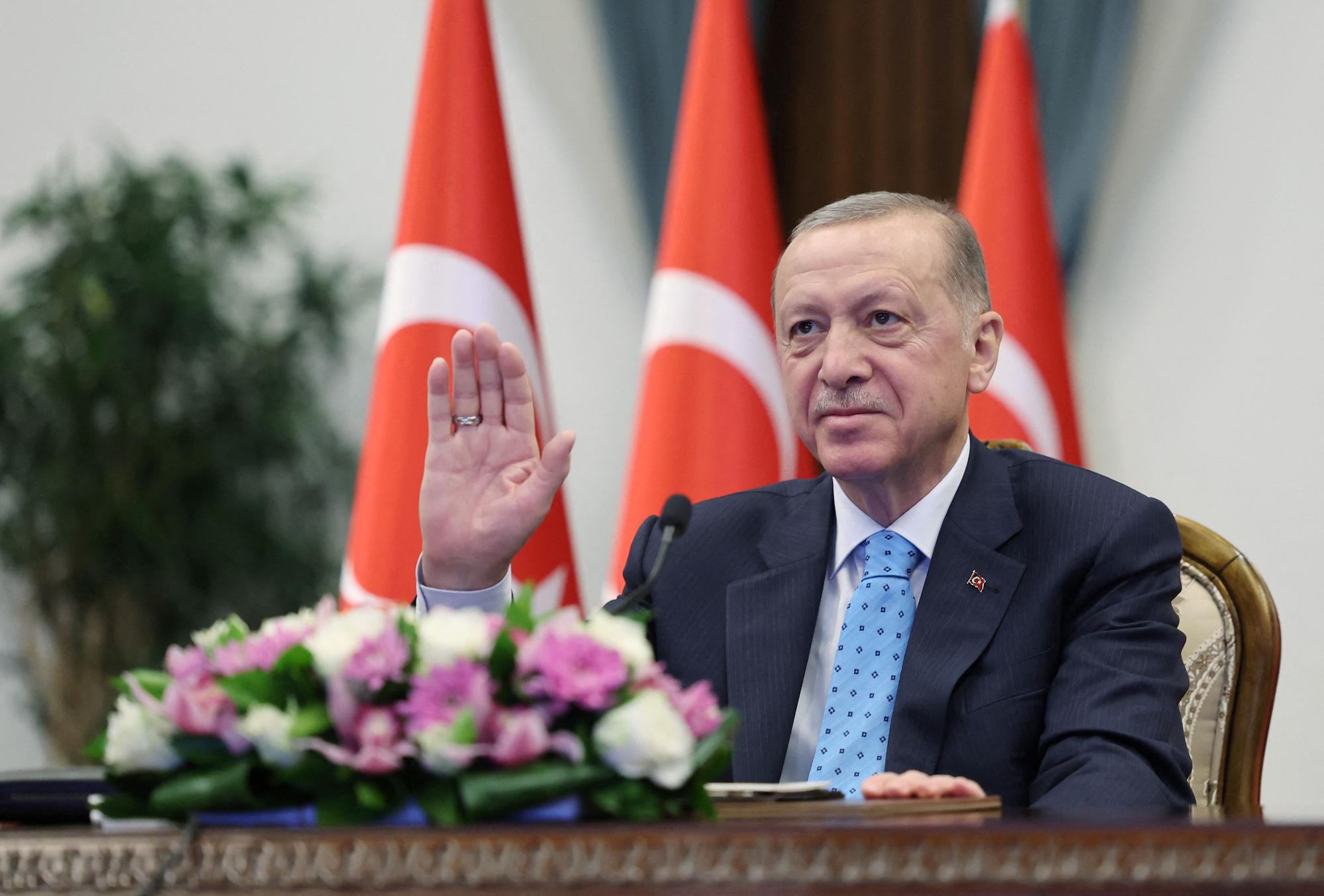 El presidente de Turquía, Recep Tayyip Erdogan, durante la ceremonia de inauguración de la central nuclear de Akkuyu, este jueves en Ankara.