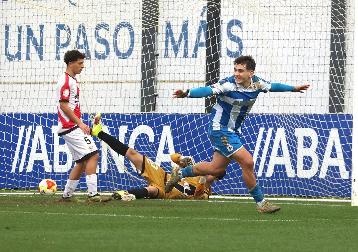 El Dépor juvenil se impone al Rayo (4-1) y avanza a cuartos en la Copa del Rey