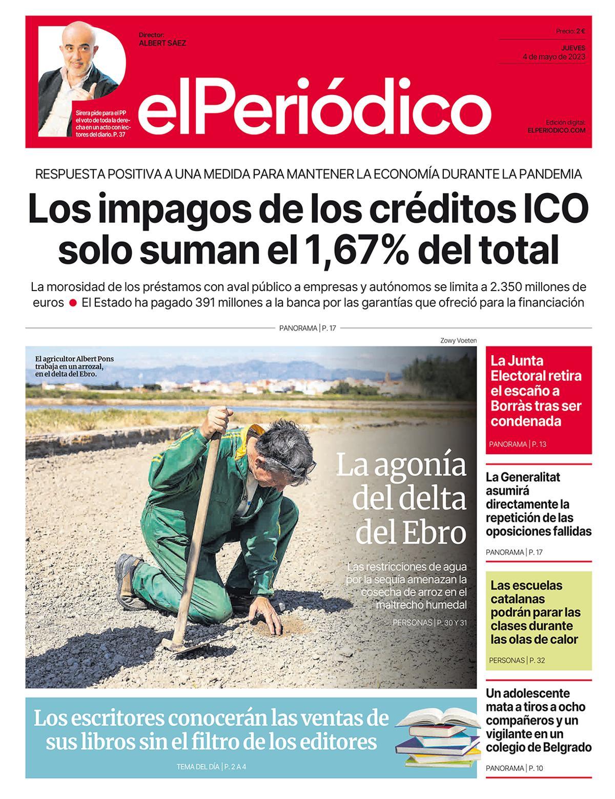 La portada d’EL PERIÓDICO del 4 de maig del 2023