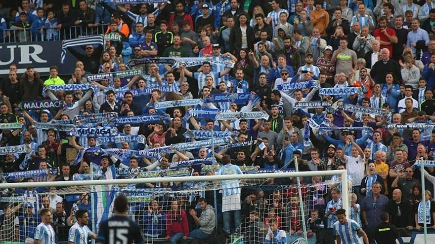 Imagen de la grada de La Rosaleda