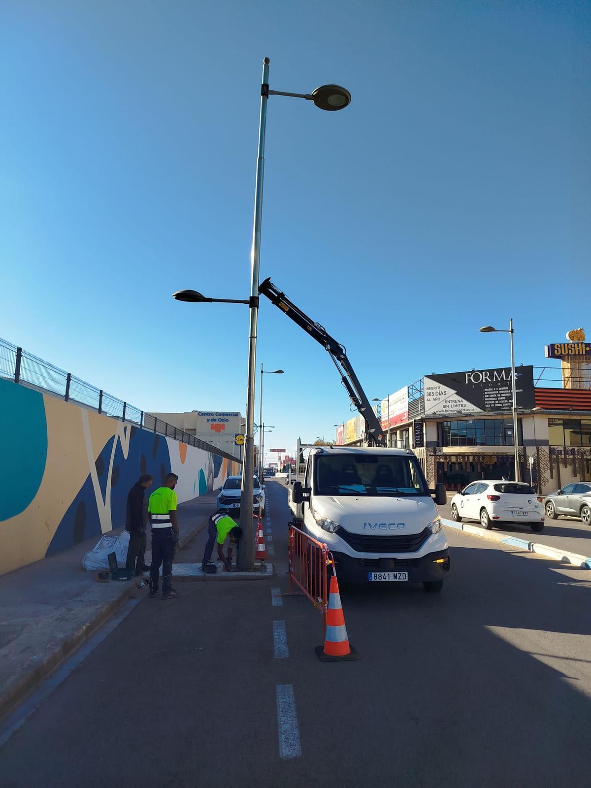 Reparación farolas.