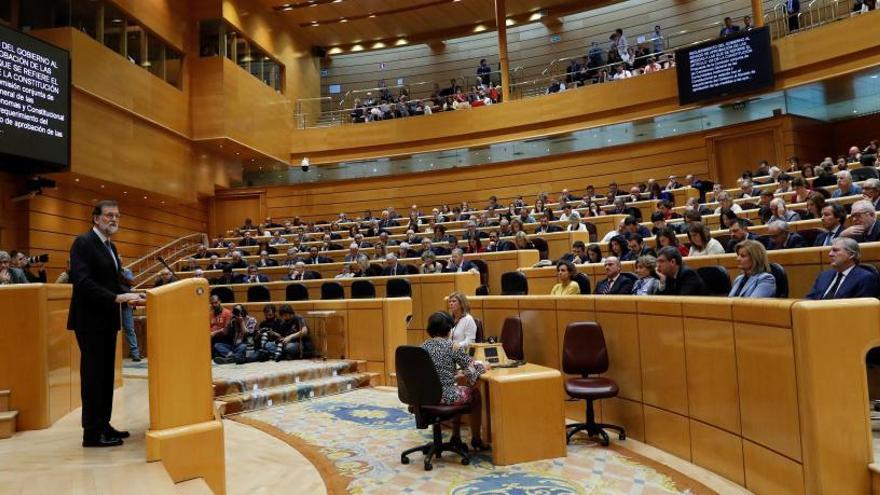 Rajoy durant la seva intervenció al Senat.