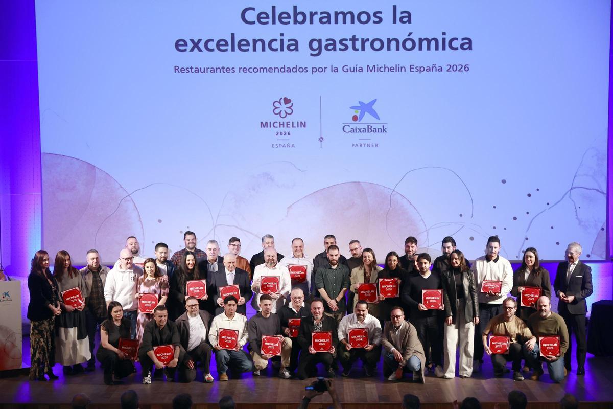 Entrega de placas de la Guía Michelin, ayer en Palexco.