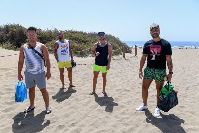 Ambiente de Playa del Inglés en plena fase 2