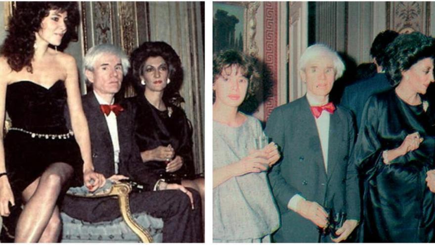Andy Warhol durante la fiesta en la mansión de los March en Madrid.