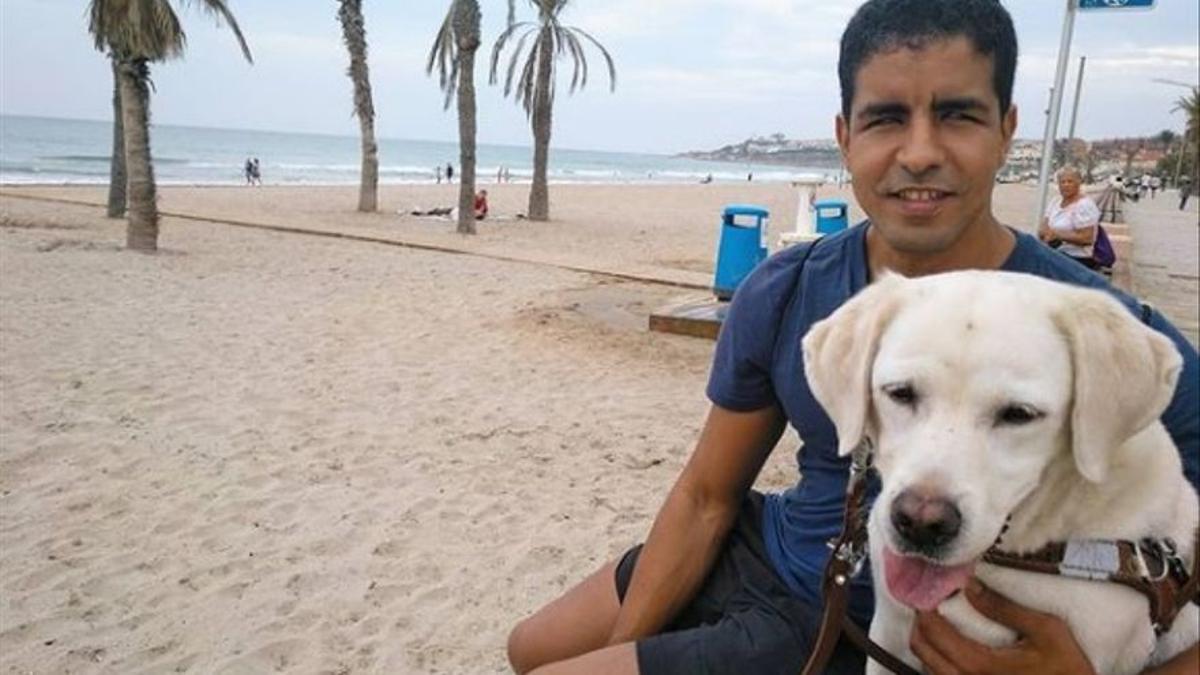 Emotiva despedida de Enhamed Enhamed a su perra-guía fallecida
