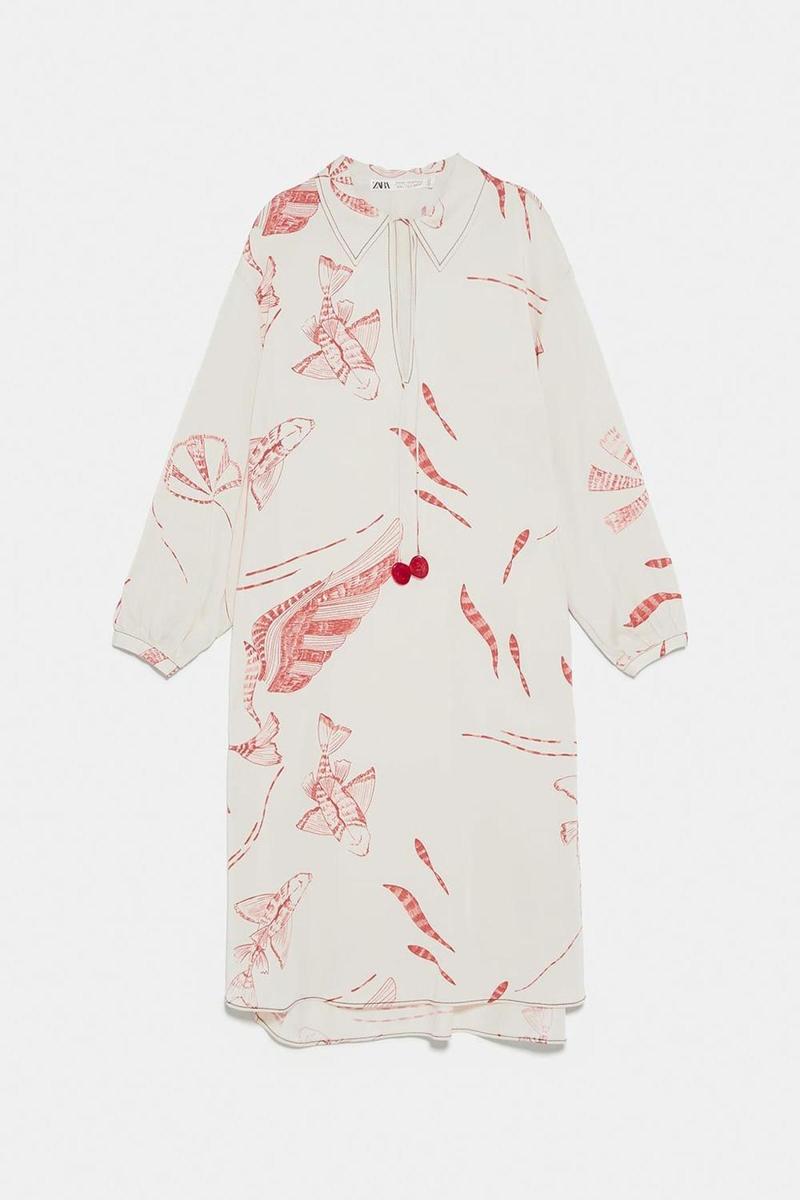 Vestido blanco con estampado (Precio: 79,95 euros)