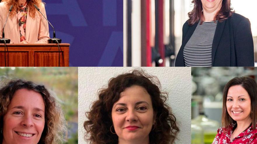 Las investigadoras de la ULL Raquel Marín, Elena Pastor, Cristina Giménez, Verónica Pino y Laura Díaz. | | E.D.