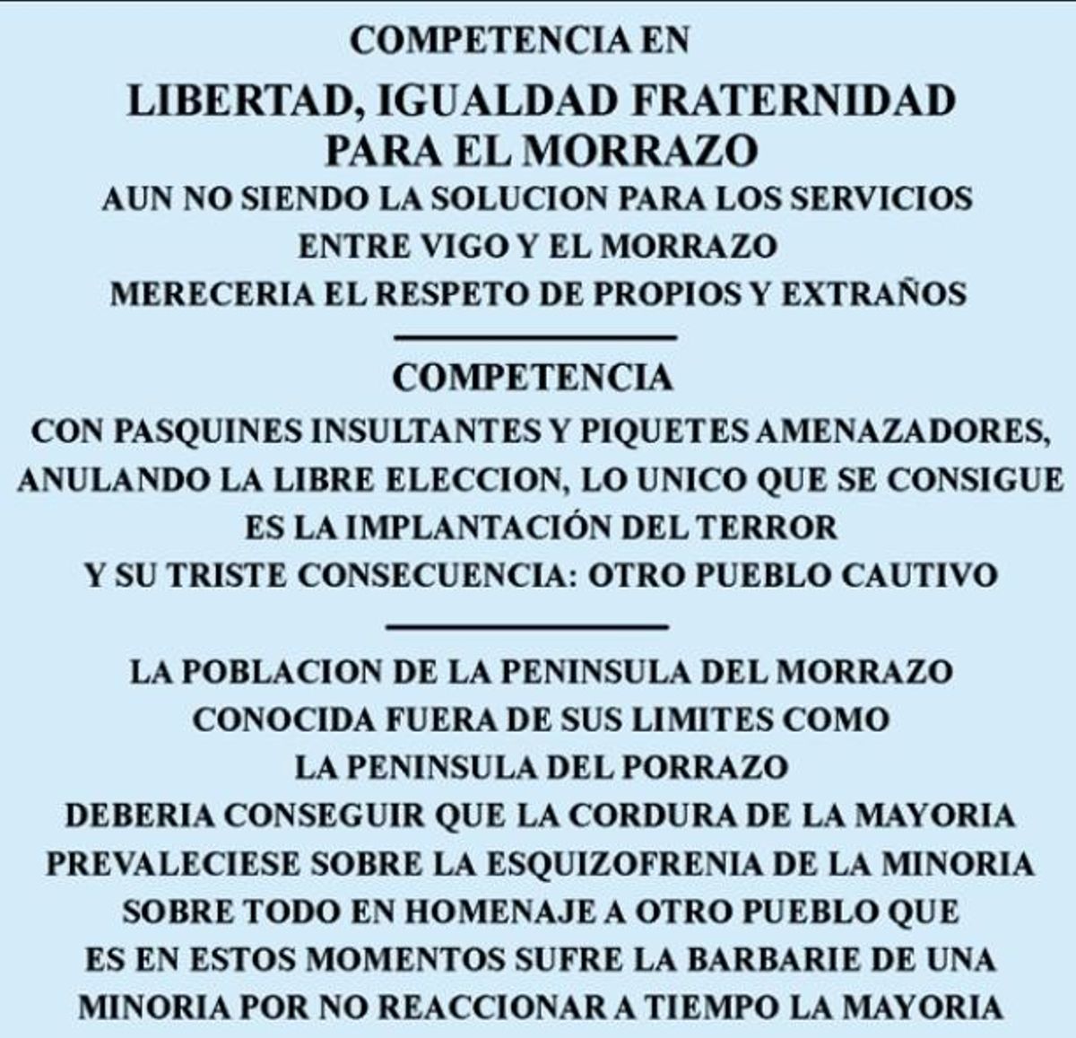 Un comunicado de Vapores del Pasaje ante o conflito no transporte de ría, difundido en agosto de 1997.