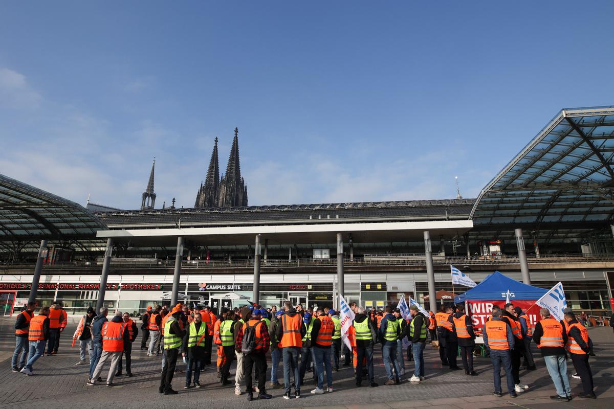 Huelga de los trabajadores del ferrocarril en Alemania. Colonia