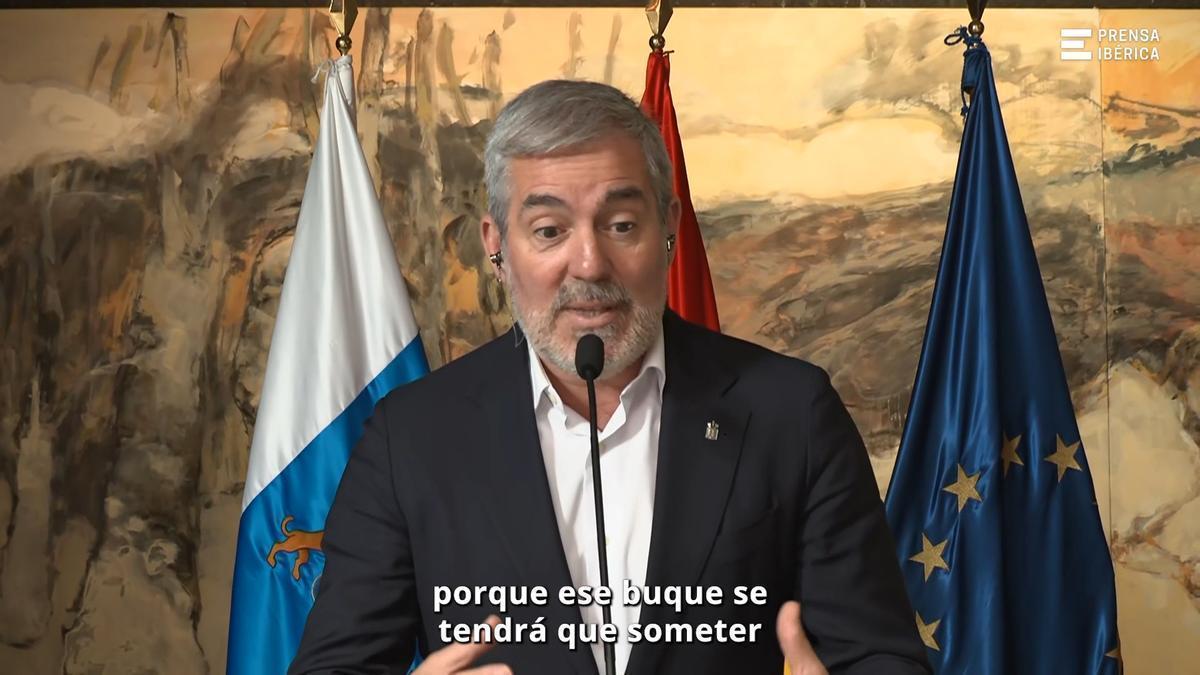 Clavijo insiste en que el crucero con hantavirus no debería desinfectarse en aguas de Canarias