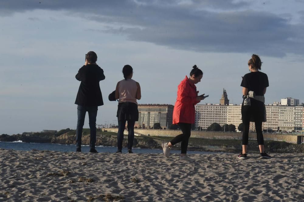 Así estaba el paseo esta tarde en A Coruña