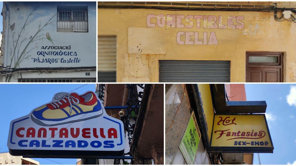 Algunos de los carteles que permanecen en las calles de Castelló.