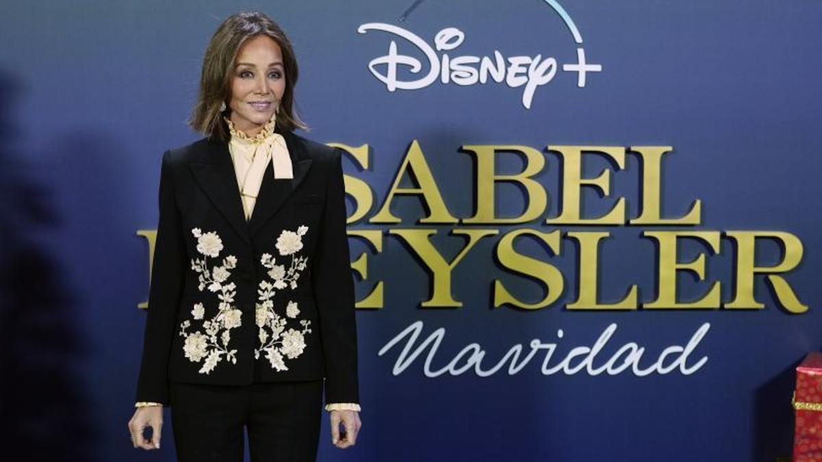 La socialité Isabel Preysler durante la presentación del programa especial de Navidad que estrenó el 5 de diciembre en Disney+.