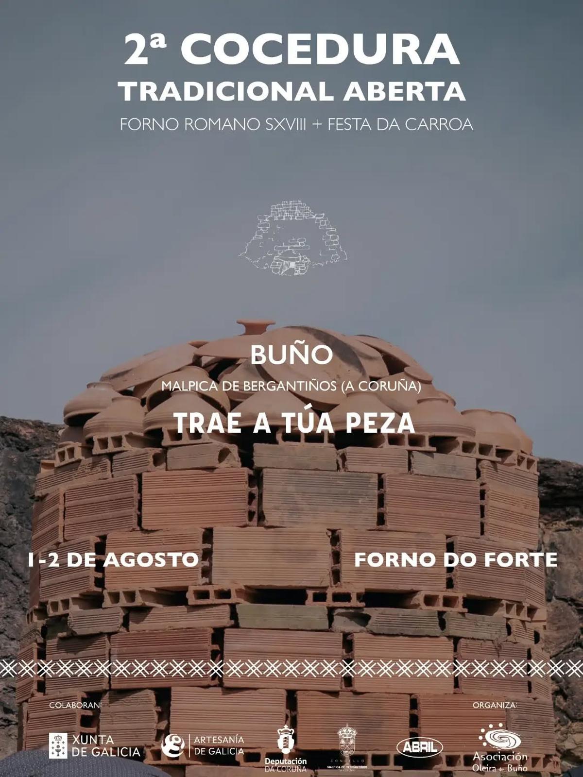 Cartel promocional da segunda cocedura tradicional no Forno do Forte.