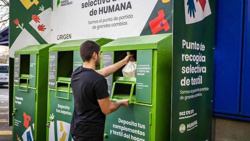 Parque Principado, récord de recogida de textiles para reciclaje: estas son las cifras del último año