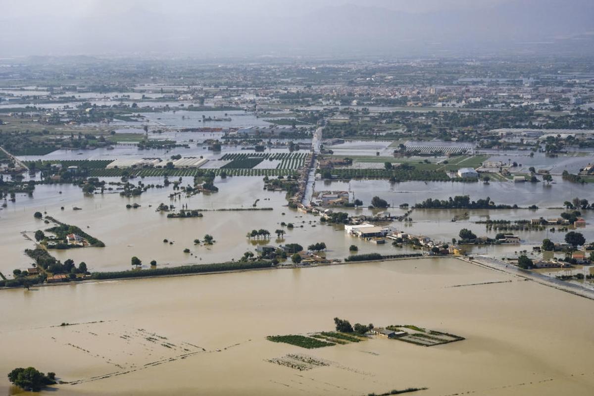 Vista aérea del municipio de San Fulgencio, tras el último periodo de lluvias.