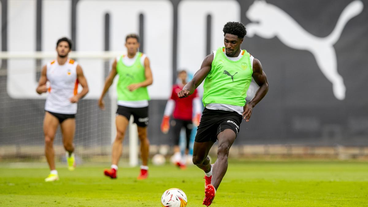 Correia, durante el entrenamiento.