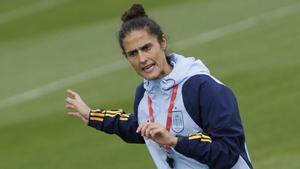 Montse Tomé, durante un entrenamiento.