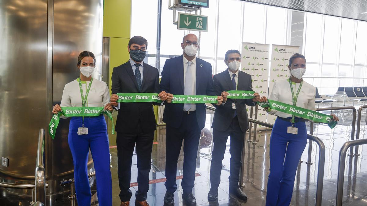 Momento de la inauguración del enlace con Venecia desde el Aeropuerto de Gran Canaria.