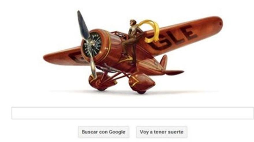 El &#039;doodle&#039; dedicado a Amelia Earhart.