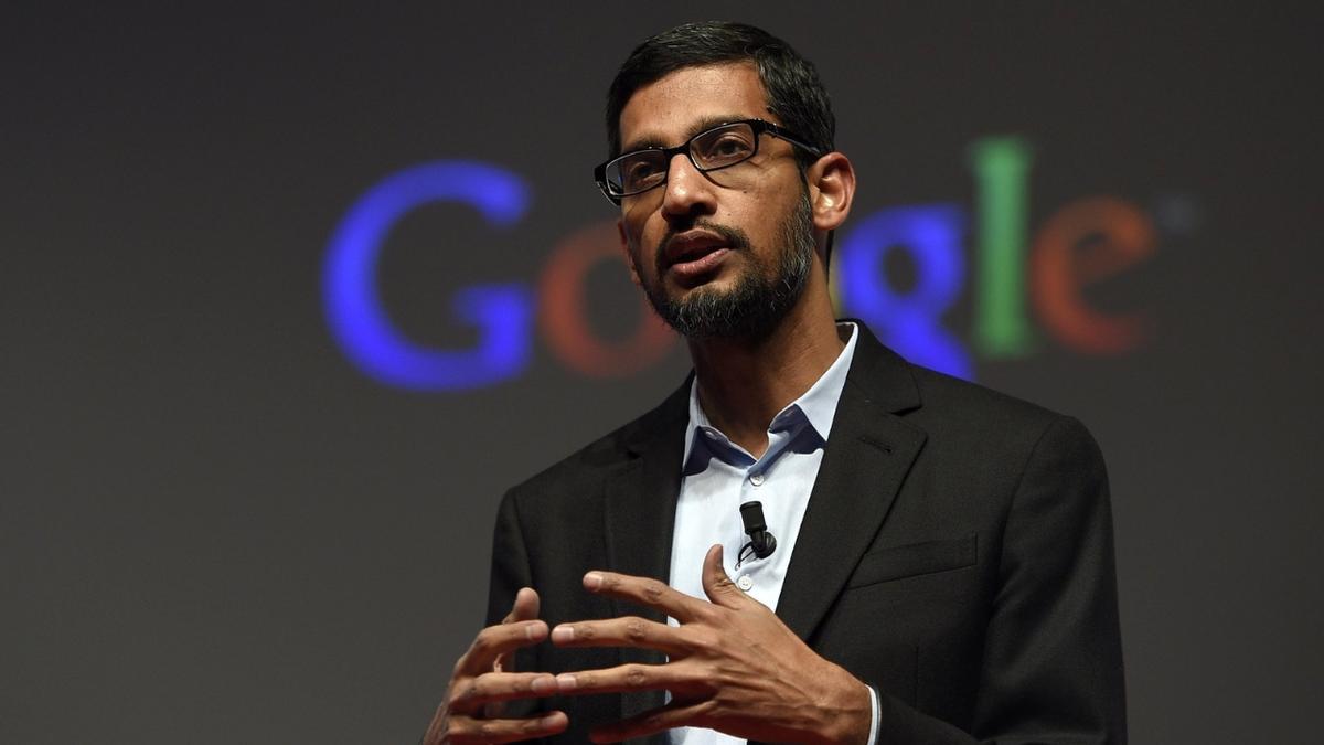 Sundar Pichai en una de sus ponencias en Google