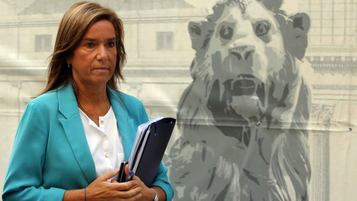 La ministra de Sanidad, Ana Mato, llega al Congreso, este miércoles.