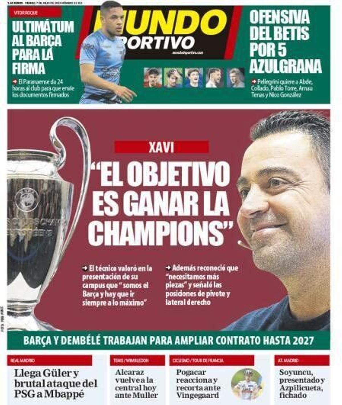Las portadas de la prensa deportiva de hoy Las portadas de la prensa deportiva de hoy