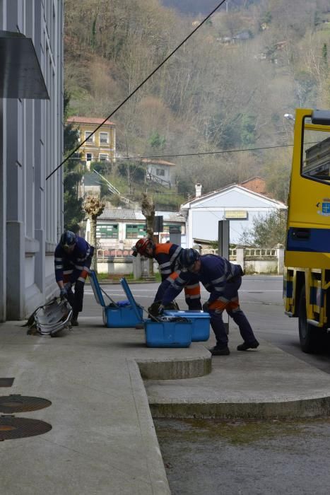 Simulacro de rescate en un accidente en el pozo San Luis del Ecomuseo de Samuño