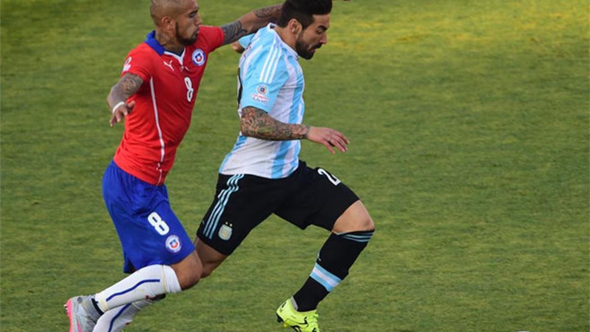 Ezequiel Lavezzi, durante la final de la Copa América