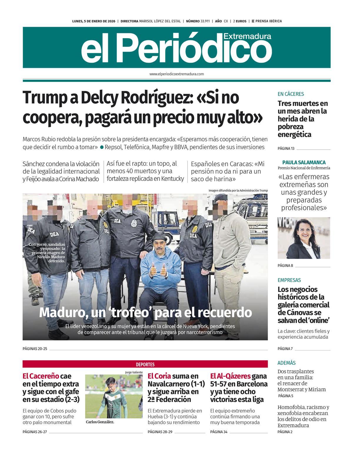 Consulta la portada correspondiente al día 5 de enero de 2026