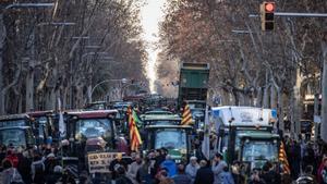 La marcha de tractores en Barcelona se dirige al Parlament