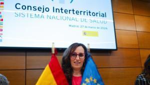 La ministra, en la rueda de prensa posterior al CISNS