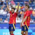 Eric Garcia celebra la victoria de España en el debut en los Juegos Olímpicos ante Uzbekistán