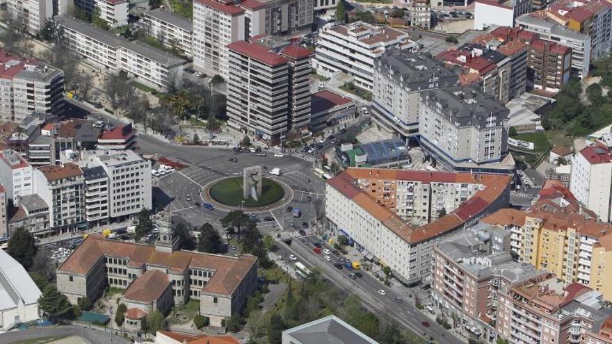 Vista aerea de la zona de Praza América y As Travesas. // R. Grobas